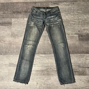 Straight Leg Ripped Jeans